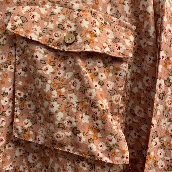 Easel NWT Floral Dress Pink Medium Oversized - Picture 5 of 8